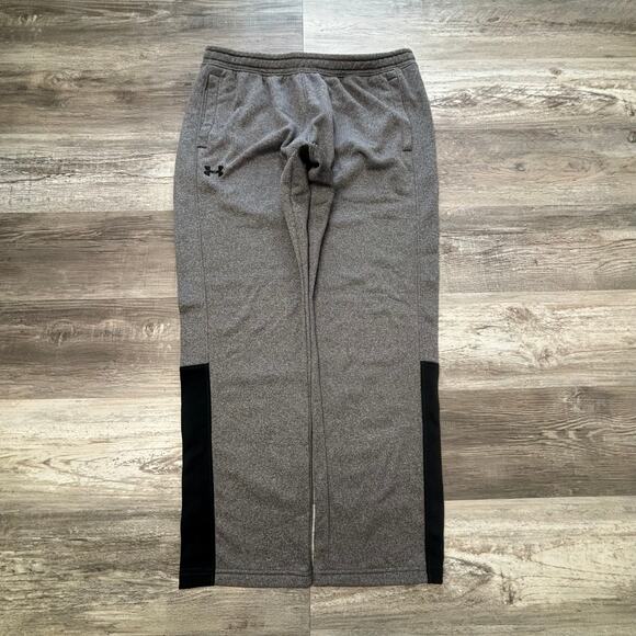 Under‎ Armour Gray Black Mens XL Loose Cold Gear Straight Sweatpants Athletic - Picture 1 of 12